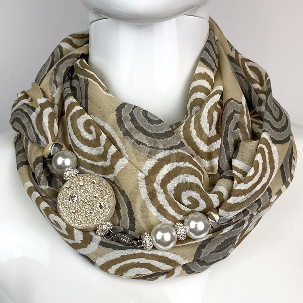 Sciarpa Gioiello Foulard Gioiello, Foulard Seta, Stola Elegante