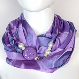 Sciarpa con Dettaglio Gioiello - Brillissima  - Viola - tondo
