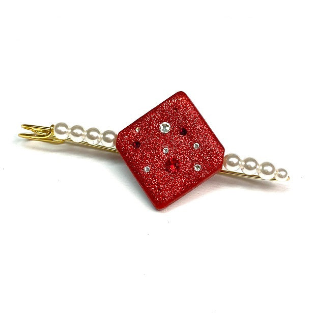 Spilla Gioiello Artigianale Brillissima Cristalli Swarovski®  Rosso