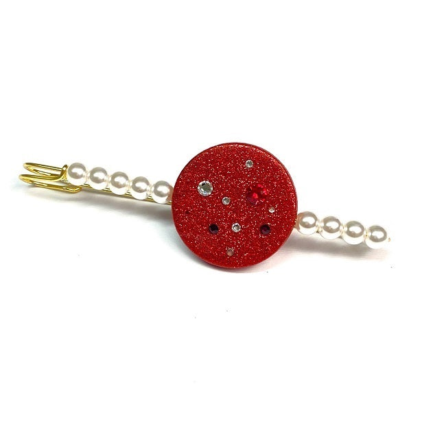 Spilla Gioiello Artigianale Brillissima Cristalli Swarovski®  Rosso