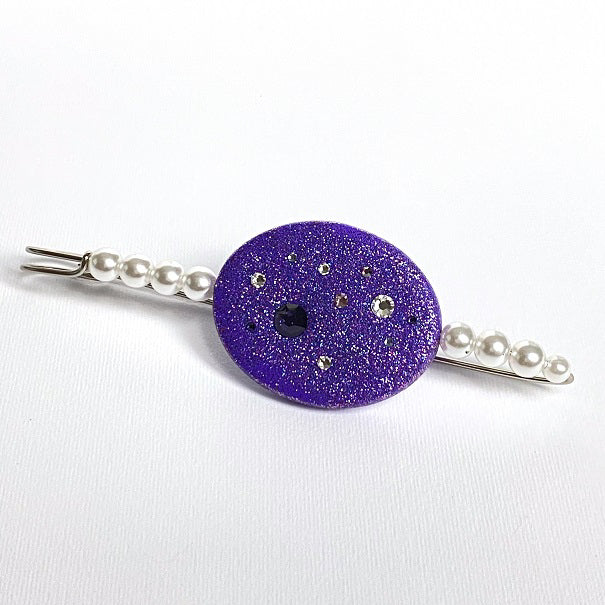 Spilla Gioiello Artigianale Brillissima Cristalli Swarovski®  Viola