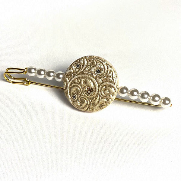 Spilla Gioiello Artigianale con Cristalli Swarovski®  Oro