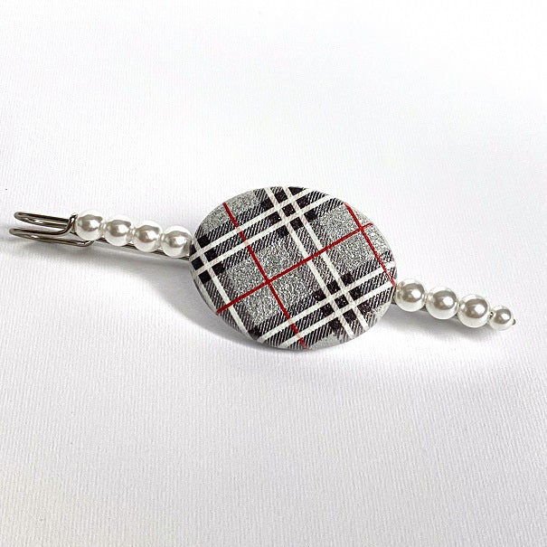 Spilla Gioiello Artigianale Tartan Argento